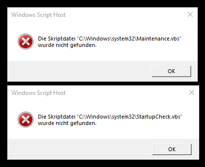 Windows Script Host Fehlermeldungen?