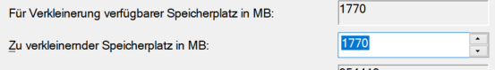 Warum kann ich meine Festplatte nur um 1770mb verkleinern?