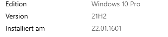 Windows 10 Installationsdatum Falsch?