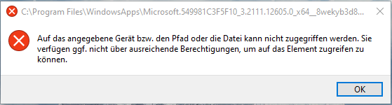 Fehlermeldung wenn ich mich einlogge (WIndows 10)?