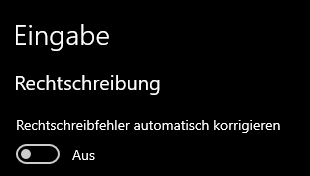 AutoKorrektur deaktivieren Windows 10 / OneNote?