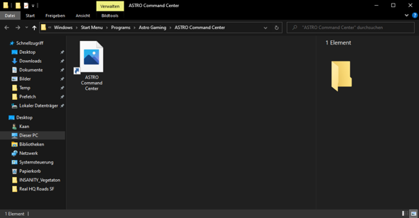 Astro Command Center kein Icon fehler?