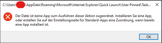Warum kann ich keine Anwendungen mehr von der Taskleiste starten?