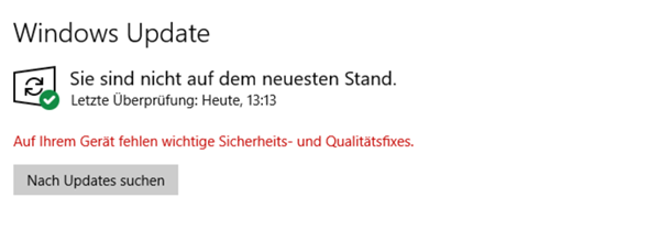 Windows Update sagt ich bin nicht auf dem neuesten stand?