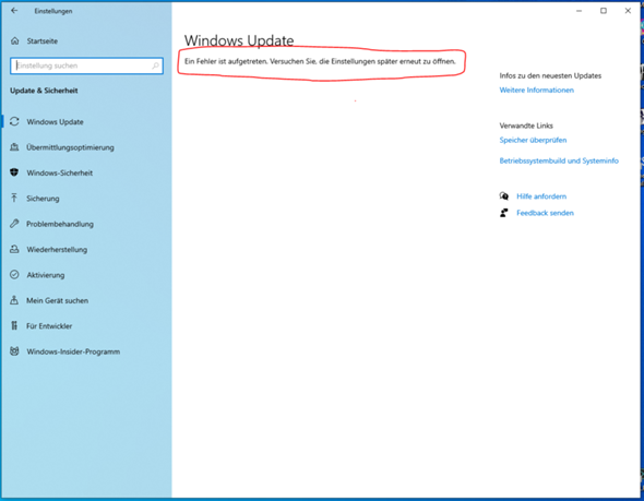 Windows Update nicht möglich?