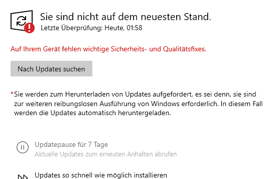 Welche Updates fehlen?