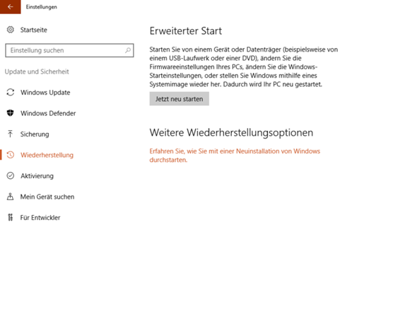 Laptop kann nicht zurücksetzen?