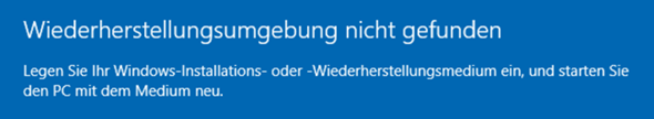 Windows wiederherstellung nicht möglich, wieso?