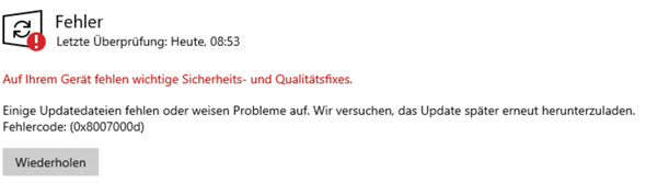 Könnt ihr noch System Updates Machen (Windows10)?