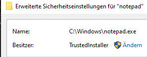 Wieso immer TrustedInstaller?