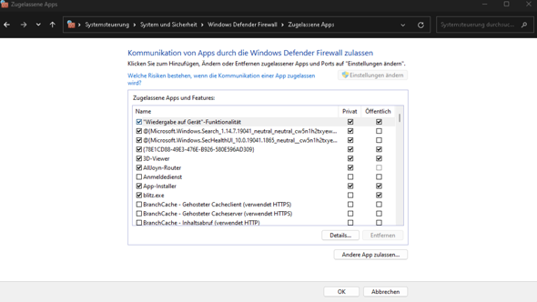 Firewall Windows 10/11?