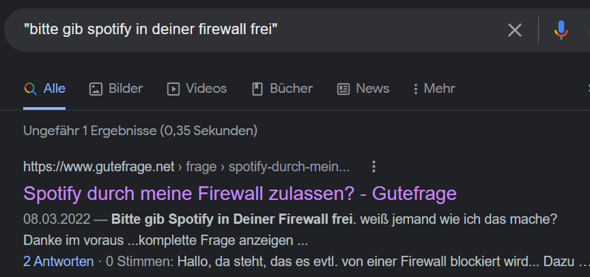Spotify "auth16" Fehler mit der Firewall?