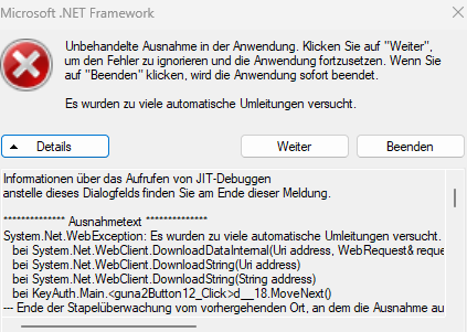 kann mir einer bei microsoft.net Framework error helfen?