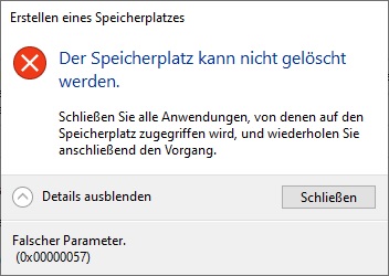 Speicherpools erstellen - Windows 10 Pro