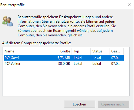 Defaultuser0 unter Windows 10 entfernen