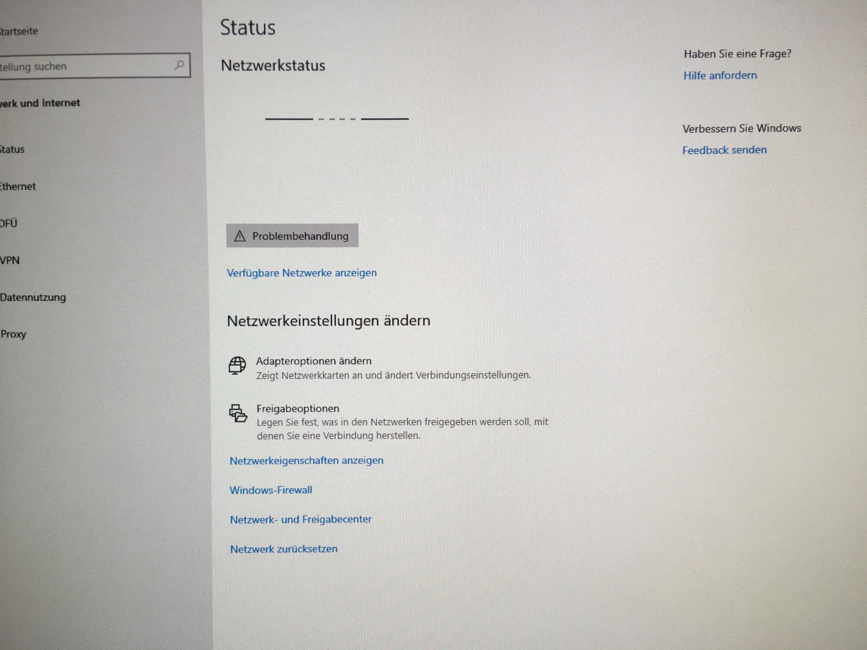 Netzwerk Einstellungen ändern