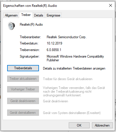 -solved- "Fehler bei Wiedergabe des Testtons" - Ton funktioniert nicht mehr; Problem mit...