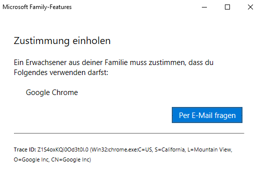 Microsoft Family Features Error