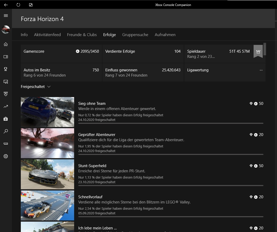 Spielstand, Forza Horizon 4