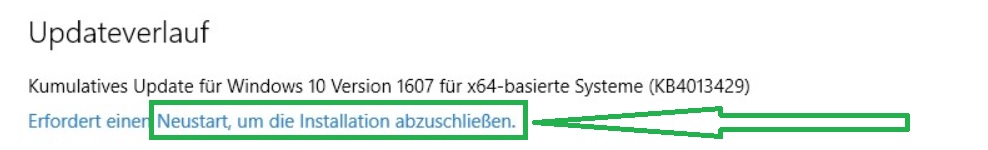 Kumulatives Update KB4013429 Fehler