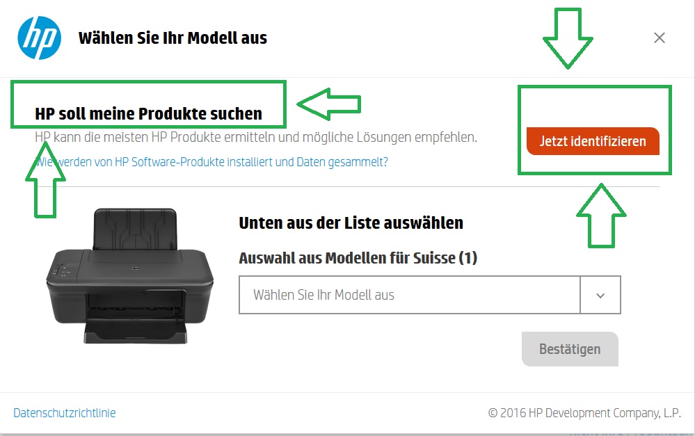 HP drucker in W10 install