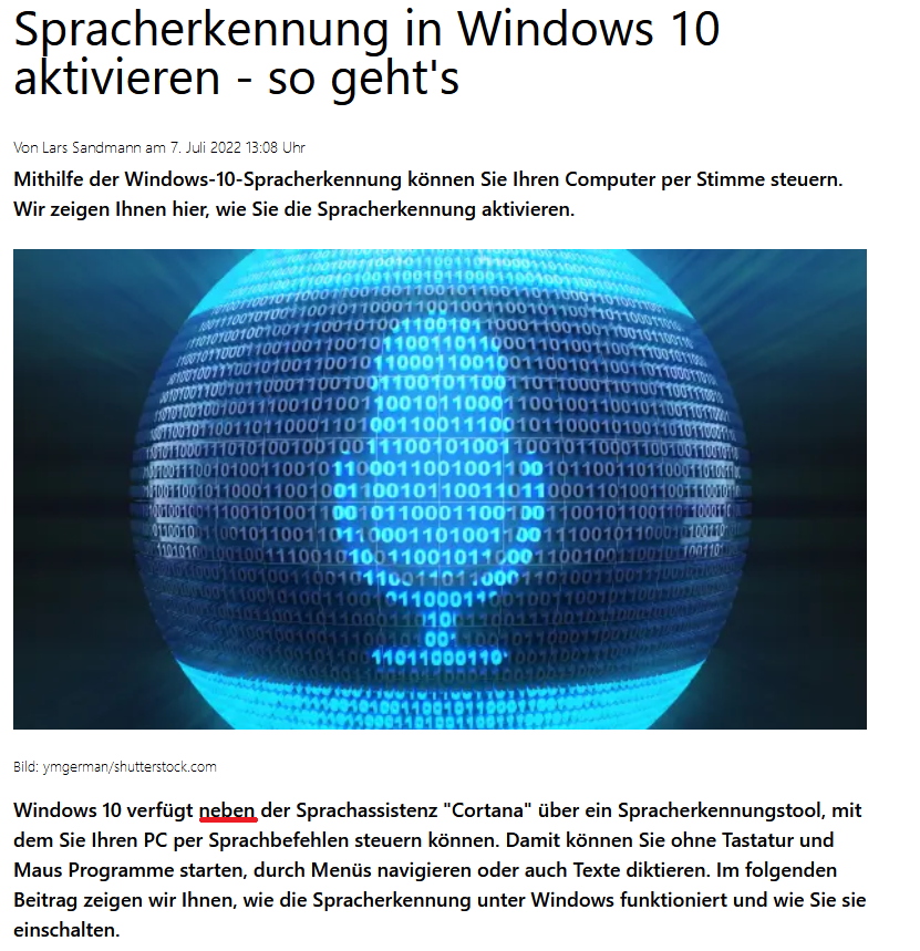 Fragen zur Spracherkennungssoftware