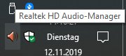 Realtek HD Audio Manager Icon für Win10?