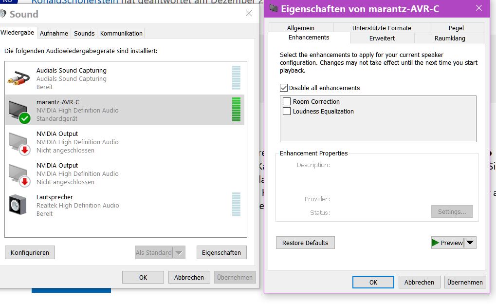 Dauerhaftes Audiosignal über HDMI