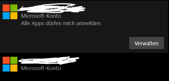 Microsoft Konto Verknüpfung auflösen von einem Konto was nicht existiert