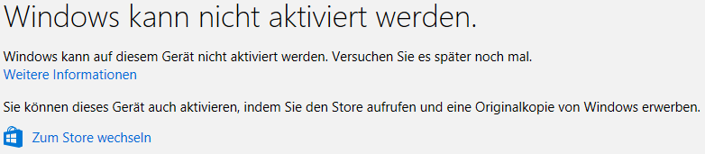 Windows nach Hardware-Austausch kann nicht reaktiviert werden. Versuch es später nochmal.