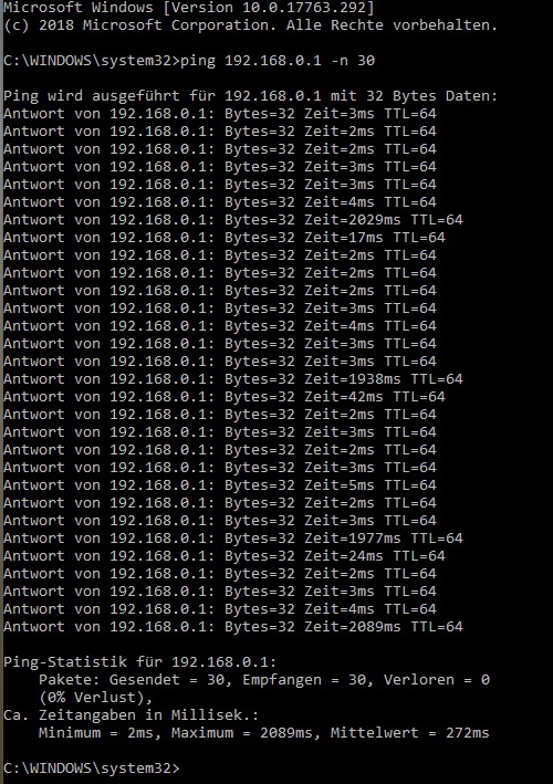 WLan Ping Spikes Lags seit Version 1809 WlanSvc