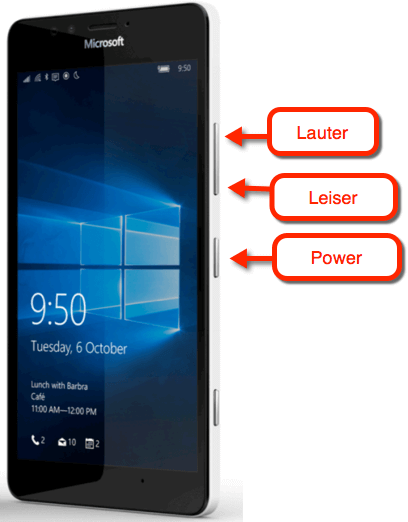 Lumia 640 mit Windows 10 startet richtig
