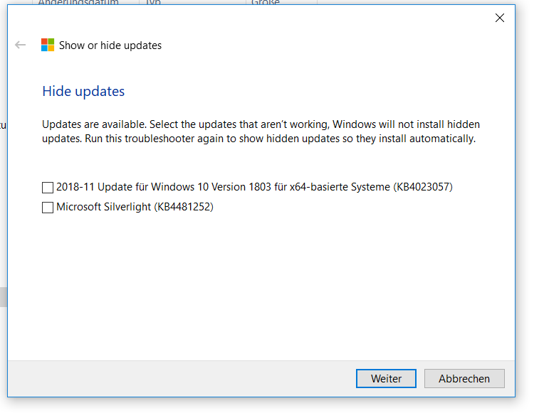 Heute kam W10-Update KB 4023057 (schon wieder!) - kommt Fehler! Wie verfahre ich damit?