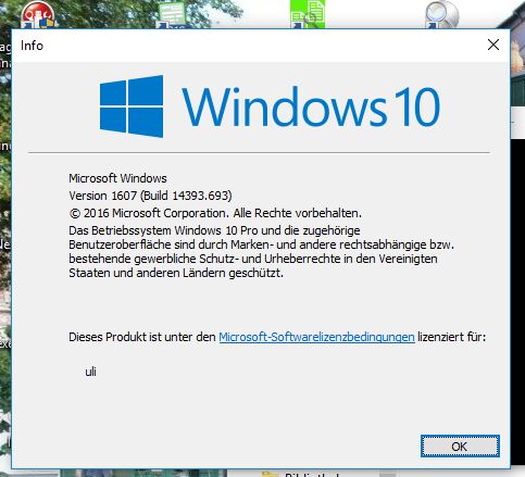 Kumulatives Update für Windows 10 Version 1607 Fehler 0x80070002