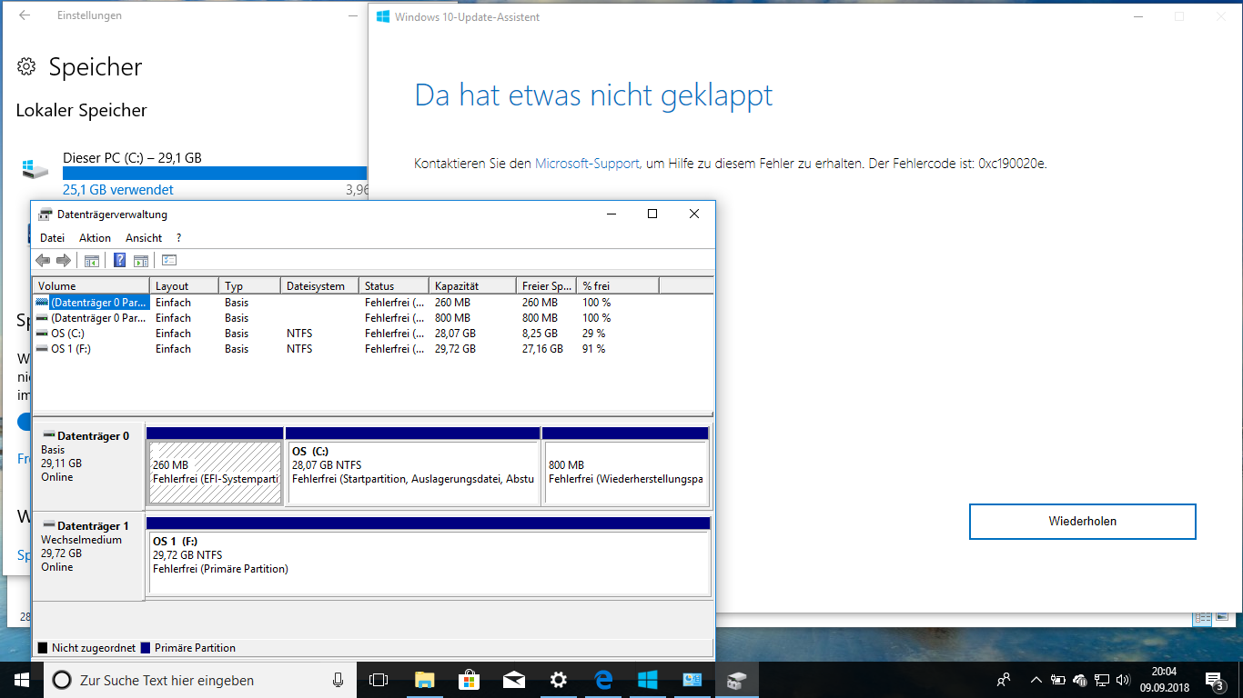 Windows 10 Home Version 1709 Update auf Version 1803