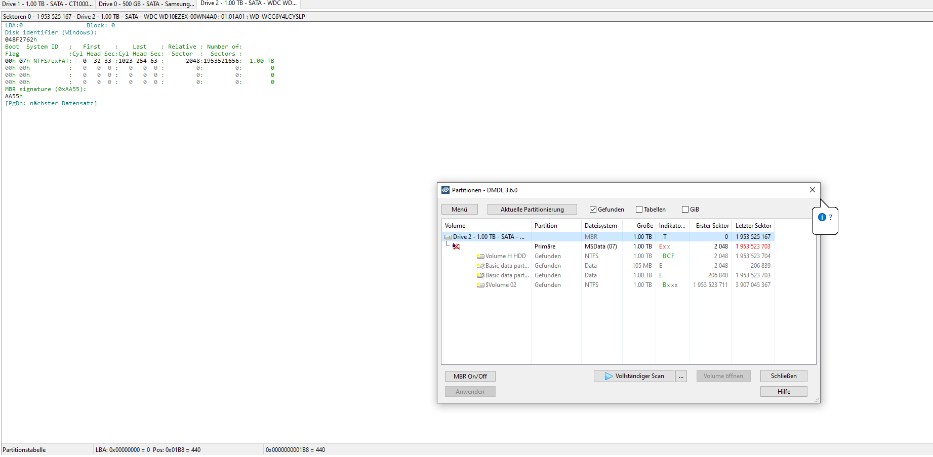 Eine HDD und eine SSD verschwinden spontan