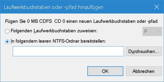 Laufwerk als Ordner einrichten?
