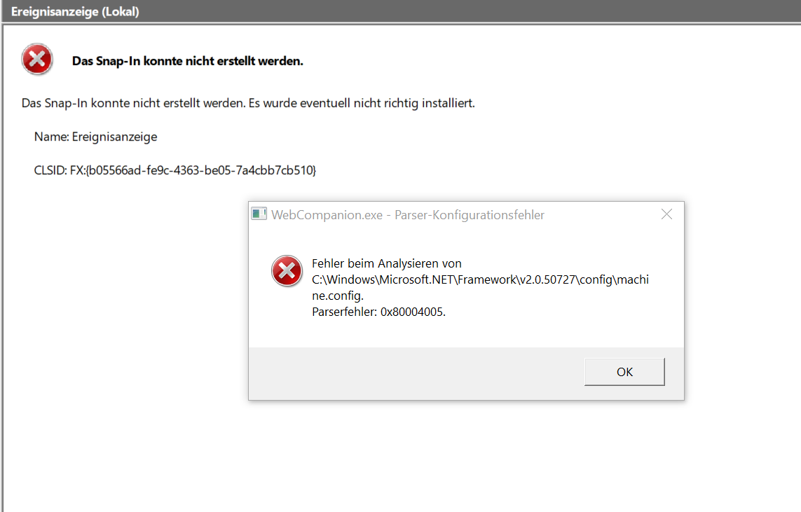 Windows 10 Klon (per Snap-In) hat Fehler