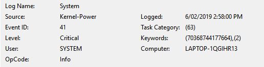 Kernel Power problem Windows 10
