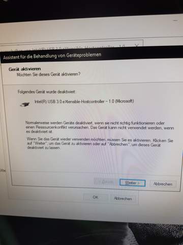 Windows 10 deaktiviert immer nach jedem Neustart automatisch den USB 3.0 Hostcontroller?