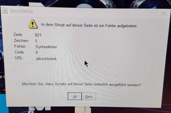 Syntaxfehler nach Windows-Start? Plötzliche Tab-Outs?