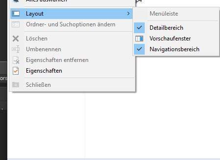 Windows 10 Navigationsbereich fehlt in Programmen?