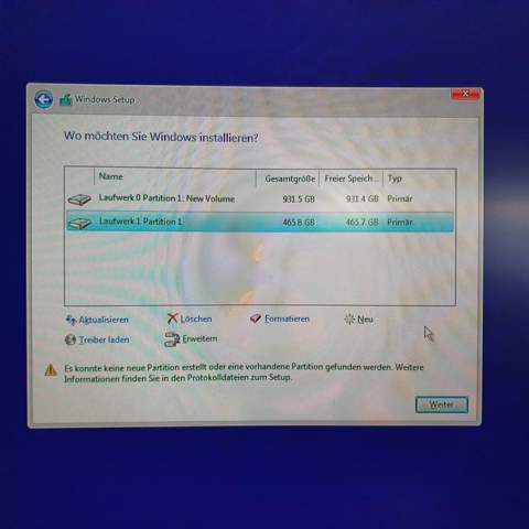 Problem beim Windows installieren?