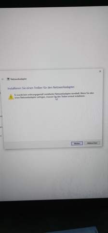 Netzwerk Treiber nicht installiert?