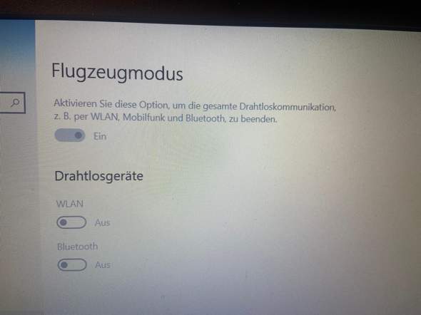 Flugzeugmodus lässt sich nicht deaktivieren (Windows 10)?