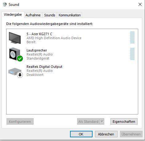 Computer findet 7.1 surround speaker nicht. (Razer)?