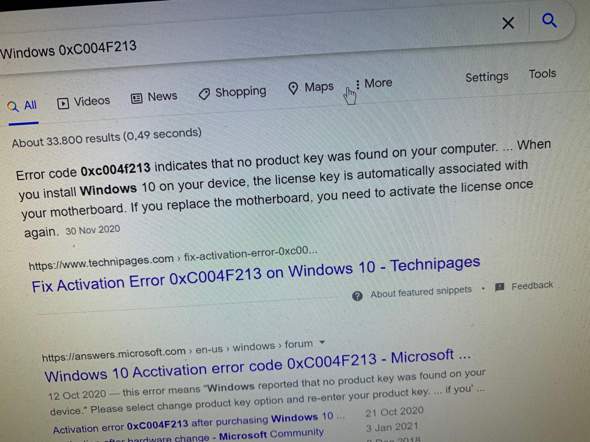 Windows 10 pro Lizenz Problem?