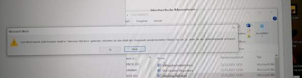 Fehler beim Öffnen von Word Datei?