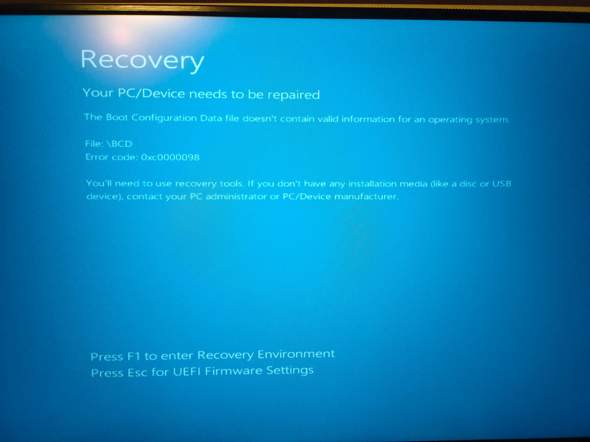 Win 10 Boot Problem?