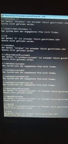 CMD Befehl shutdown funktioniert komplett nicht (Windows 10), was tun?